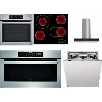 Set domácích spotřebičů WHIRLPOOL ABSOLUTE AKZ9 6230 IX + WHIRLPOOL AKT 8190/BA + WHIRLPOOL WHBS 62F LT K + WHIRLPOOL ABSOLUTE AMW 730 IX + WHIRLPOOL WIO 3O540 PELG