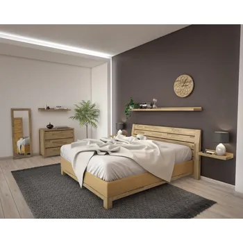 Postel Dřevěná postel s čalouněním VIVO BS boxspring z bukového, jasanového nebo dubového masivu výrobce světspánku.cz. Dostupná ve všech rozměrech, včetně atypických. 200x160, olej Ořech, jádrový buk, smetanová p01