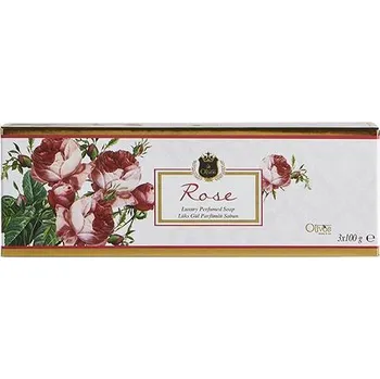 Mýdlo OLIVOS LUXUSNÍ SET MÝDEL - RŮŽE 3x100 g