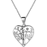 Stříbrný náhrdelník - srdíčko strom života