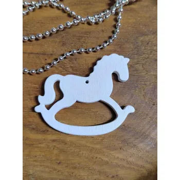 Vánoční dekorace Dřevěné dekorace vánoční houpací koník bílý