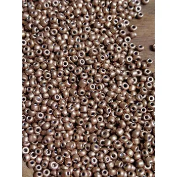 Korálek Rokajl 8/0 - 3 mm metalický, neprůhledný 20 g hnědá