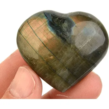 Přírodní kámen Labradorit srdce z Madagaskaru 35g