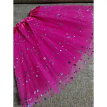 Karnevalový doplněk Karnevalová sukýnka s flitry růžová tmavě