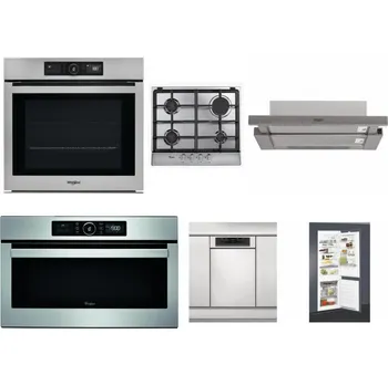 Set domácích spotřebičů WHIRLPOOL AKZ9 9480 IX + WHIRLPOOL AKR 351/IX + WHIRLPOOL AKR 5390/1 IX + WHIRLPOOL ABSOLUTE AMW 730 IX + WHIRLPOOL WSBO 3O34 PF X + WHIRLPOOL ART 65031