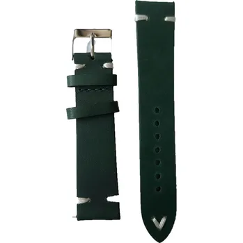 Ostatní příslušenství k chytrým hodinkám Ručně vyráběný kožený řemínek 20 mm - univerzální (Samsung, Huawei, Xiaomi,..) Zelená