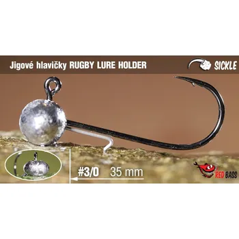Rybářský háček Jigová hlavička REDBASS Sickle RUGBY - LURE HOLDER #3/0 - 35 mm - #3/0 - 5 g, 5 ks