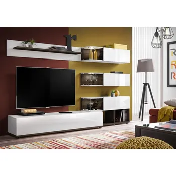 Obývací stěna Obývací stěna Silk - bílá/perla elm