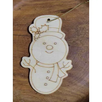 Vánoční dekorace Dřevěná dekorace sněhulák