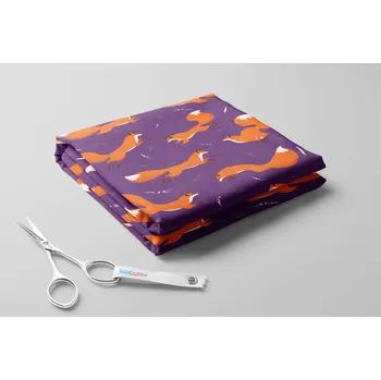 Fleece antipilling, Lišky a větvičky Barva: Purpurová