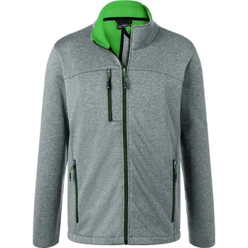 Pánská vesta Daiber Pánská softshell bunda Softshell Jacket JN1148 Barva: Tmavý melír - Zelená, Velikost: 3XL