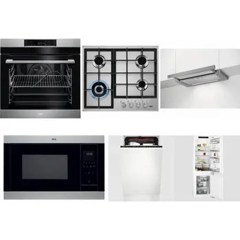 Set domácích spotřebičů AEG BPK742380M + AEG Mastery StepPower HGB64420SM + AEG DPE5660M + AEG Mastery MSB2547D-M + AEG Mastery MaxiFlex FSE73507P + AEG Mastery FlexiShelf SCE818D3LC