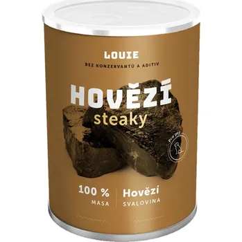 Krmivo pro psa Louie Dog konzerva hovězí steaky 400 g