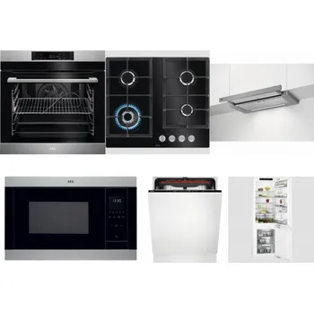 Set domácích spotřebičů AEG BPK742380M + AEG Mastery SpeedBurner HKB64420NB + AEG DPE5660M + AEG Mastery MSB2547D-M + AEG Mastery MaxiFlex FSB53927Z + AEG Mastery FlexiShelf SCE818D3LC