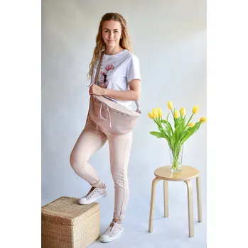 Kabelka 48925 kabelka ledvinka velká kůže barva: růžová-starorůžová