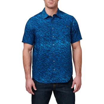 Pánská móda Košile 5.11 Wyatt Trout S/S Shirt - Pacific Navy Camo 2XL