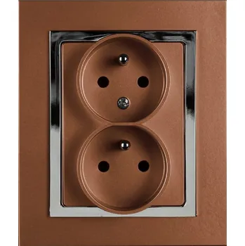 Stavebniny Timex Dvojzásuvka MAGIC měď + chrom