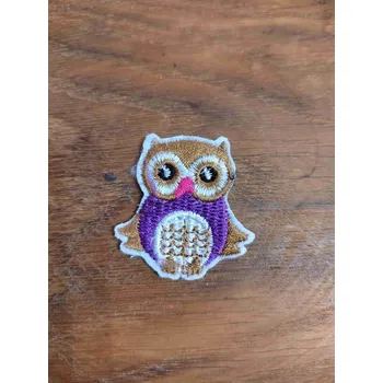 Textilní nažehlovací páska Nažehlovačka sova malá fialová