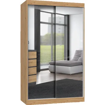 Šatní skříň TPS Šatní skříň IGA 120 cm se zrcadly - Dub artisan
