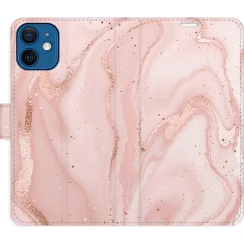 Pouzdro na mobilní telefon Flipové pouzdro iSaprio - RoseGold Marble - iPhone 12 mini