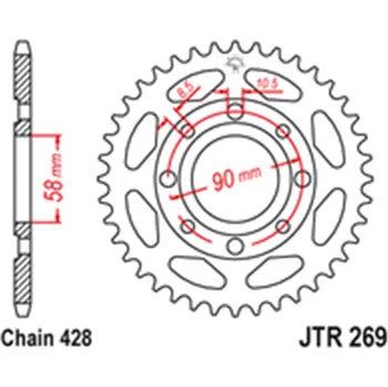 Řetězová sada pro motocykl Zadní rozeta Honda CT 185 1982 - 1983 52 zubů
