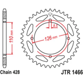 Řetězová sada pro motocykl Zadní rozeta Kawasaki KLX 125 2010 - 2014 47 zubů