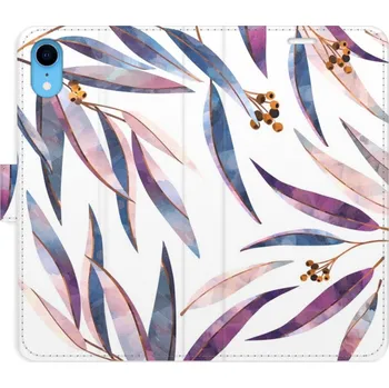 Pouzdro na mobilní telefon Flipové pouzdro iSaprio - Ornamental Leaves - iPhone XR