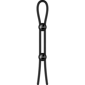Nexus Forge Double Adjustable Lasso Silicone Cock Ring Black
