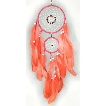 Lapač snů Lapač snů 15/65 cm s korálky lososový