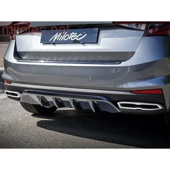 Koncovka výfuku Dummy - koncovky výfuku, Alu Brush, Fabia IV. 2021– stříbrné