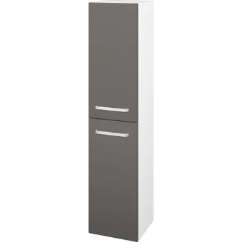 Koupelnový nábytek Dřevojas Vysoká skříň DOS SVD2 35 - N01 Bílá lesk / Úchytka T01 / N06 Lava / Levé