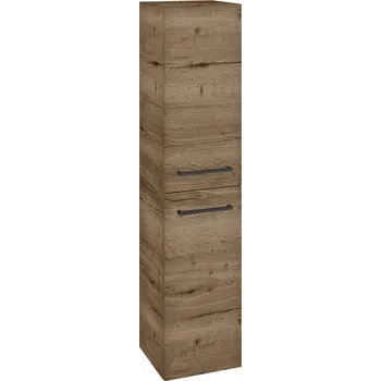 Koupelnový nábytek Dřevojas Vysoká skříň s košem DOS SVD2K 35 - D21 Tobacco / Úchytka T06 / D21 Tobacco / Pravé