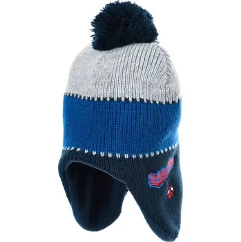 Spider-Man Modrá ušanka s bambulí Velikost: 54