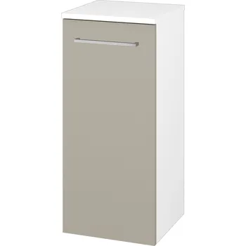 Koupelnový nábytek Dřevojas Nízká skříňka DOS SND 35 - N01 Bílá lesk / Úchytka T04 / M05 Béžová mat / Pravé