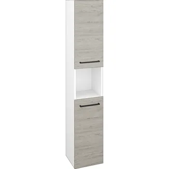 Koupelnový nábytek Dřevojas Vysoká skříň DOS SVD2O 35 - N01 Bílá lesk / Úchytka T06 / D05 Oregon / Pravé