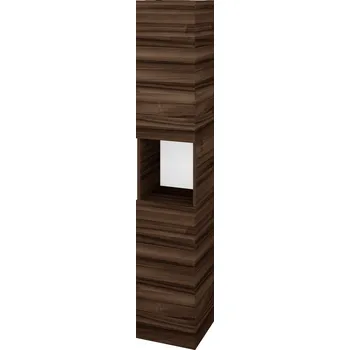 Koupelnový nábytek Dřevojas Vysoká skříň DOS SVD2O 35 - D06 Ořech / Bez úchytky T31 / D06 Ořech / Pravé