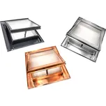 Titanzinkový střešní výlez 60 x 60 cm do ploché krytiny s makrolonem