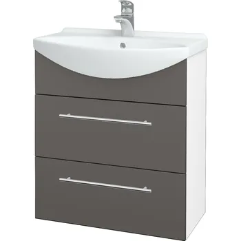 Koupelnový nábytek Dřevojas Koupelnová skříňka TAKE IT SZZ2 65 - N01 Bílá lesk / Úchytka T02 / N06 Lava