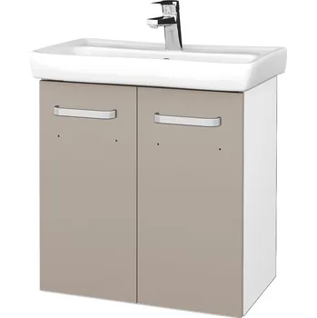Koupelnový nábytek Dřevojas Koupelnová skříňka DOOR SZD2 60 - N01 Bílá lesk / Úchytka T01 / N07 Stone