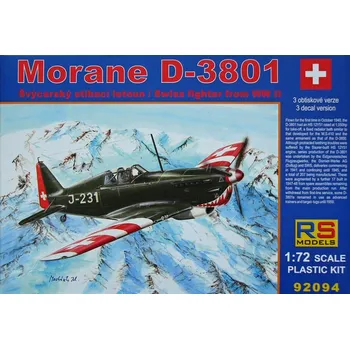 Plastikový model 1/72 Morane D-3801 (3x Switzerland decals)