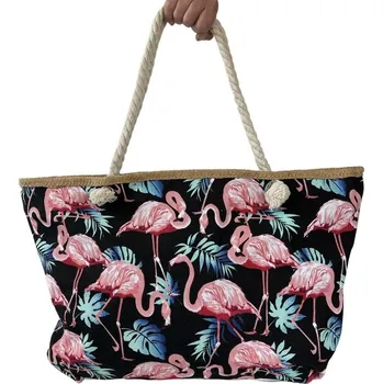 Kabelka Kabelka, plážová taška - plameňák zelená