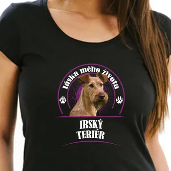 Dámské tričko STRIKER Dámské tričko Irský teriér Barva: Černá, Velikost: M