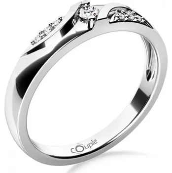 Prsten Couple, Moderní zásnubní prsten Peyton, bílé zlato s brilianty, vel. 52, prům. 16.6 mm, 585-68-1-4249.1B00.0.52.FVS.000