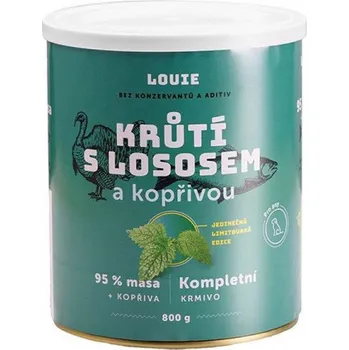 Krmivo pro psa LOUIE konzerva krůtí s lososem a kopřivou 800 g