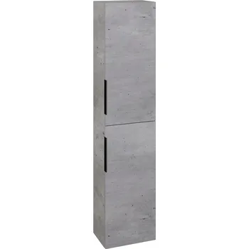 Koupelnový nábytek Dřevojas Vysoká skříň DOS SV1D2 35 - D01 Beton / Úchytka T07 / D01 Beton / Pravé