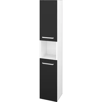 Koupelnový nábytek Dřevojas Vysoká skříň DOS SVD2O 35 - N01 Bílá lesk / Úchytka T01 / L03 Antracit vysoký lesk / Pravé