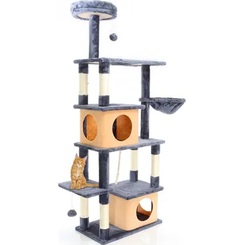 Škrabadlo pro kočky Fudajo tmavě šedé 163,5 cm vysoké škrabadlo se sisalem