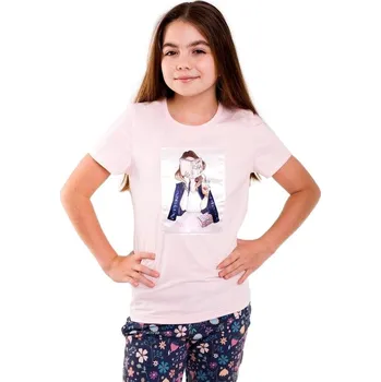 Dětská móda Dívčí tričko Betty mode vel. 152-164 krémové s nádechem do oranžova dívka s knihou