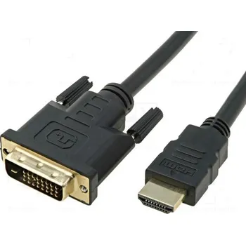 Video kabel VCOM Kabel DVI-D (24+1) vidlice - HDMI vidlice 3m černá