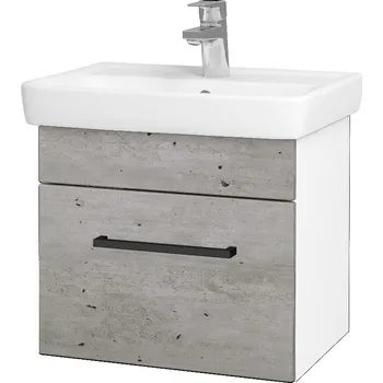 Koupelnový nábytek Dřevojas Koupelnová skříňka SOLO SZZ 50 - N01 Bílá lesk / Úchytka T06 / D01 Beton